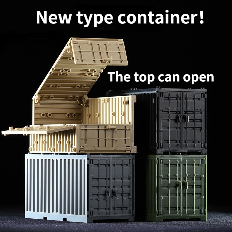 

Строительные блоки открытого верха нового типа, фигурки, аксессуары, контейнер, коробка для оружия, модель, креативная сборка, детские игруш...