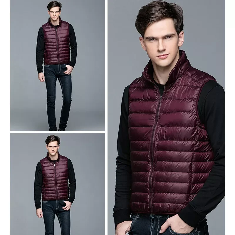 New2022 New Men's Winter Coat 90% White Duck Down Vest Portable Ultra Light Sleeveless Jacket Portable Waistcoat for Men