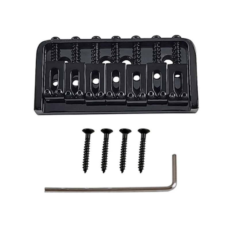 

7 String Hard Tail Fixed Guitar Bridge with Screws & Wrench Top Load Tailpiece for Precisions Electric Instrument GXMF