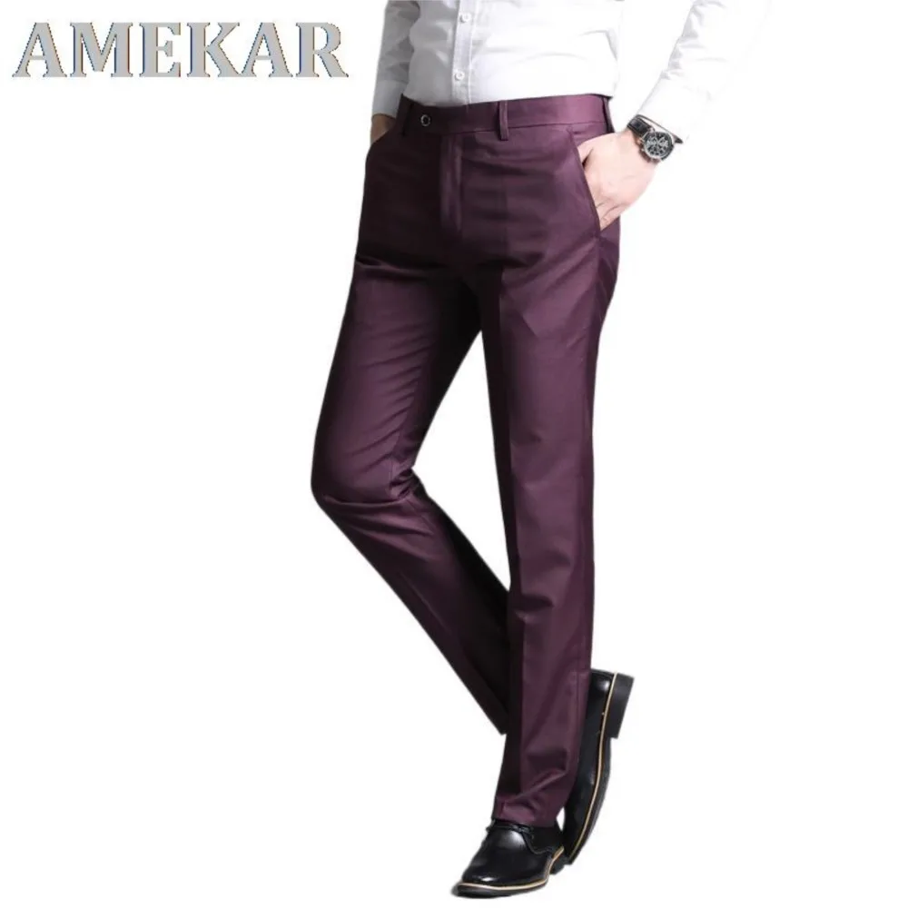 

New Suit Pants Men Business Trousers Classic Male Dress Pant Full Length Fashion Pant Grey Black Casual Mens Dress Suit Trousers