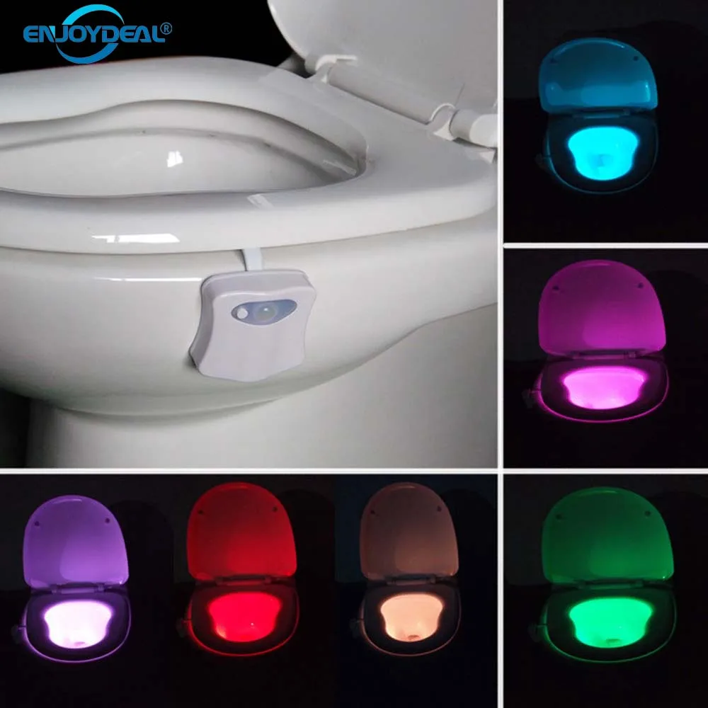 

1PC 8 Color Changing LED Lamps light Body Washingroom Motion Bowl Toilet Nightlight Activated On/Off Lights Seat Sensor Lamp