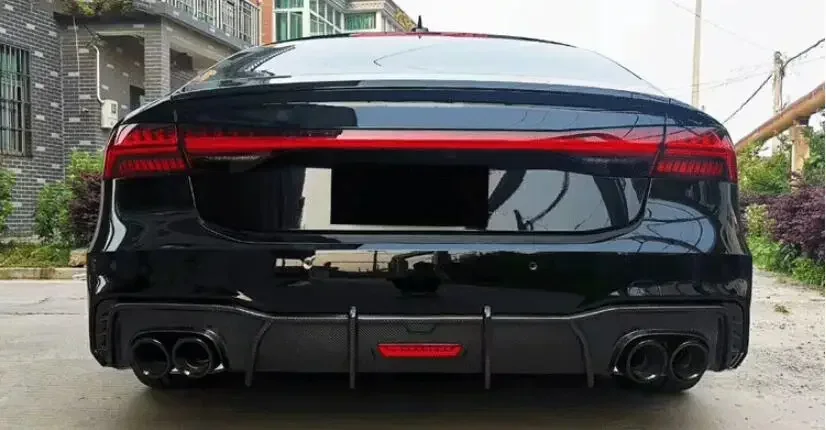 Диффузор заднего бампера для Audi A7 S7 SLINE RS7 2019 2020 2021 2022 спойлер на дверь багажника из