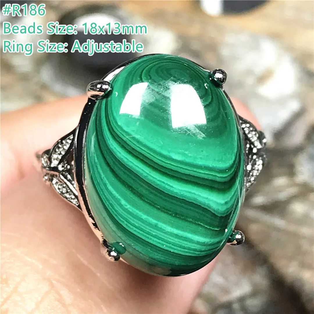 Кольцо с натуральным зеленым малахитом хризоколлой для женщин и мужчин подарок