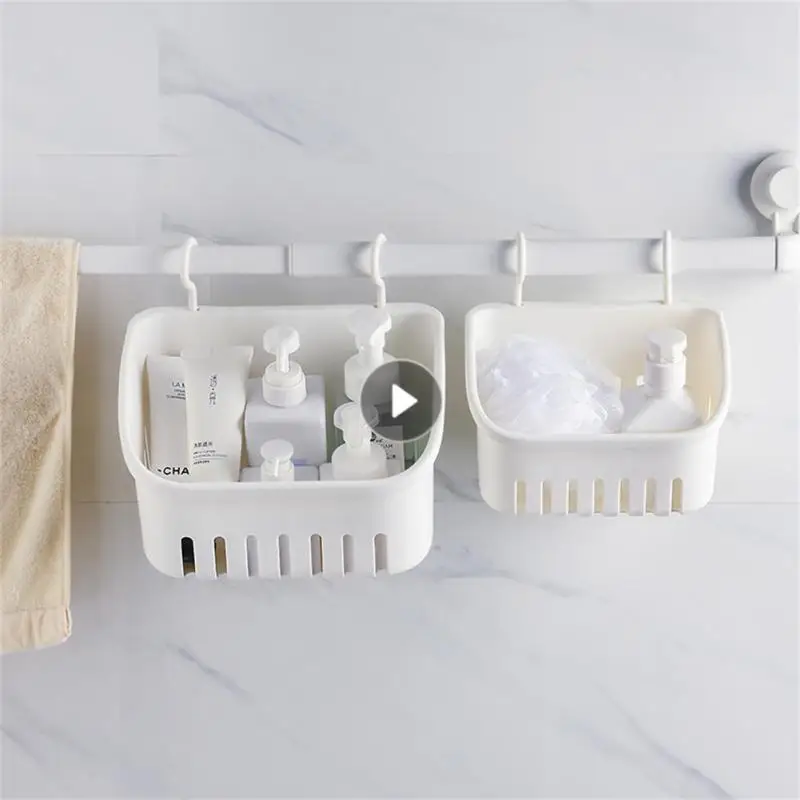 

Plastic Hanging Shower Basket With Hook For Bathroom Kitchen Storage Holder Organizer Racks Household Storage And Collection