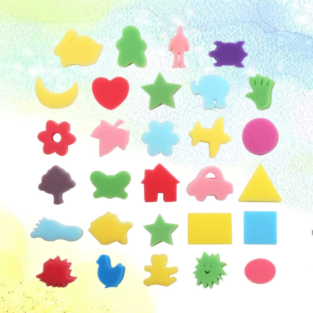 

30pcs Sponge Painting Shapes Painting Stamps Craft Painting Sponges Kids Birthday Party Favors Gifts ( Mixed Pattern )