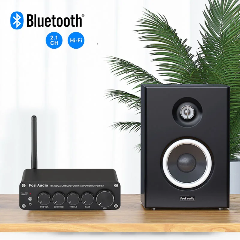 

` Audio Amplifier FOSI BT30D Bluetooth Sound Power Speaker Transmitter 2.1 Channel Bass & Treble Control Amp Audio Subwoofer