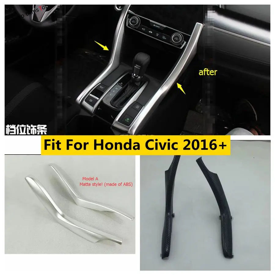 

Stalls Transmission Shift Gear box Decoration Strips Cover Trim Fit For Honda Civic 2016 - 2020 Interior Accessories