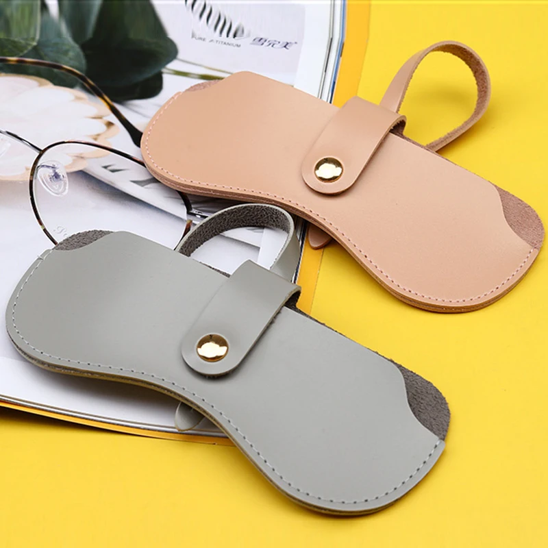 

Portable Snap Glasses Case Ultra-thin Leather Sunglasses Case Solid Color Eye Container Unglasses Cover Sunglasses Organizer Hot