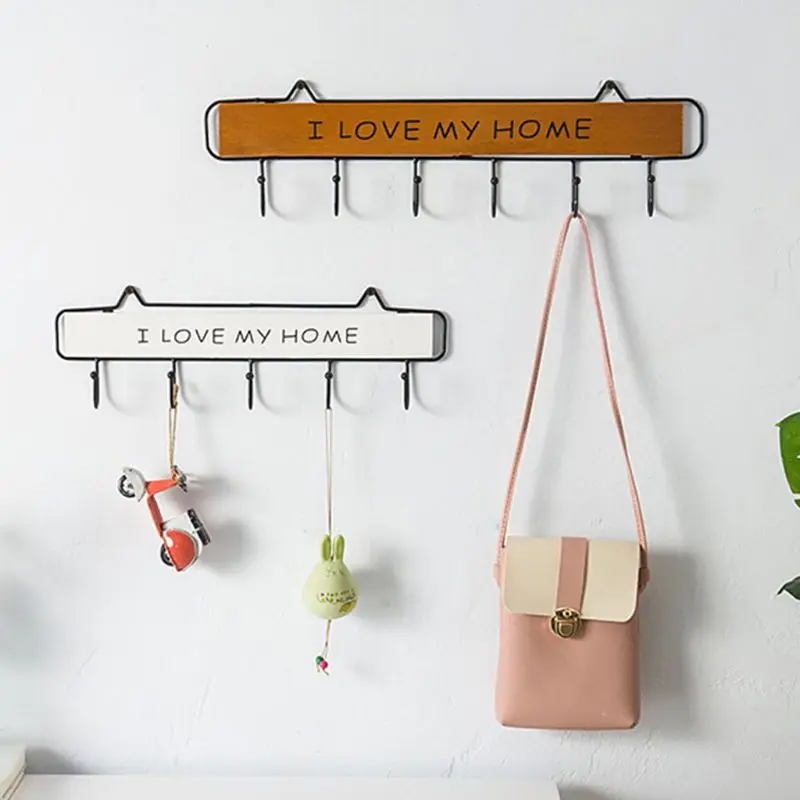 

Wall Mounted Clothes Hanger 4 Hooks Hat Key Holder Laundry Coat Rack Hanging Storage Shelf For Home