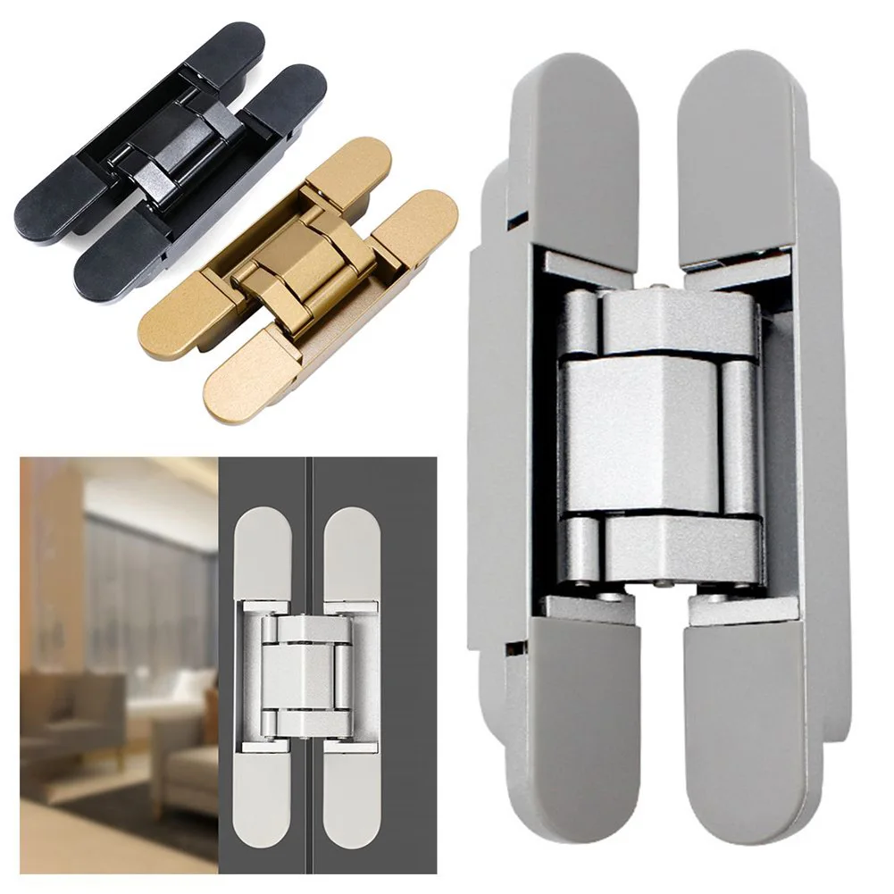 

1pcs Stainless Steel Hiddens Hinge 304 Silent Close Invisible Mounting Concealed Cross Door Hinge Folding Door Window Furniture