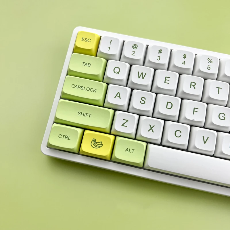 markii 124 Keys/set Banana Keycaps PBT Dye Sublimation Key Caps XDA Profile Keycap With 1.75U 2U Shift For Customized Keyboard
