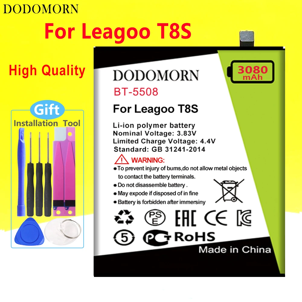 

Аккумулятор DODOMORN BT-5508 для Leagoo T8S мобильный телефон в наличии высокого качества + номер отслеживания