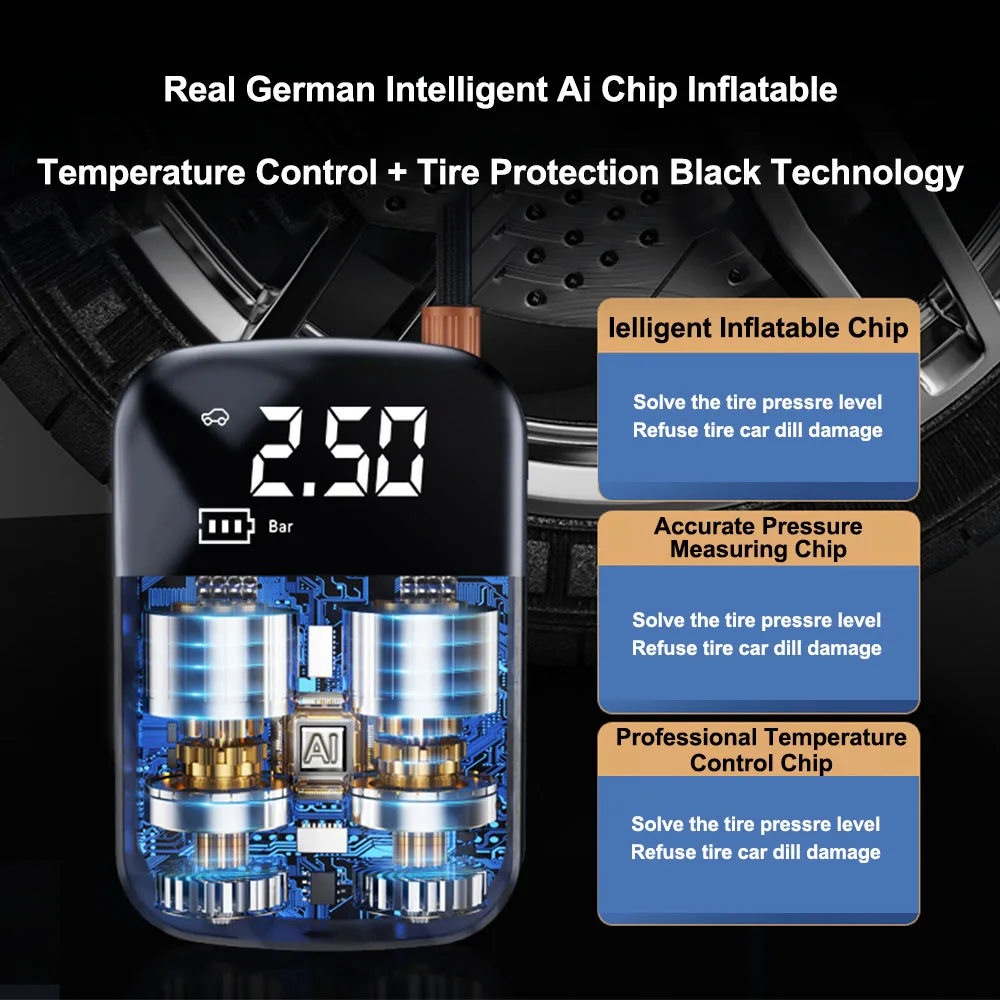 Автомобильный Электрический воздушный насос беспроводной надувной для шин