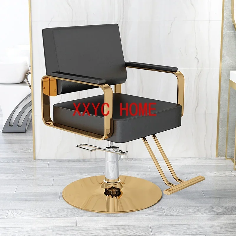 Stylist Luxury Aesthetic Golden Barbers Armchair Rotating Mocho Cadeira Equipment MQ50BC