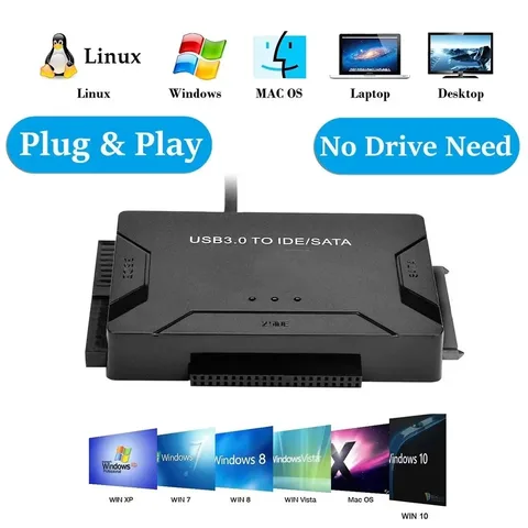 KEBIDU 3-в-1 USB 3.0 Адаптер SATA/IDE для жестких дисков