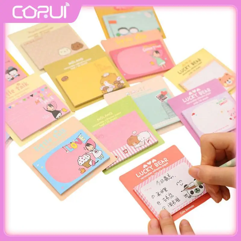 

1PC Creative Cute Sticky Notes Self-Adhesive Memo Pad School Supplies Material Notepad Office Supply Bookmark Escolar