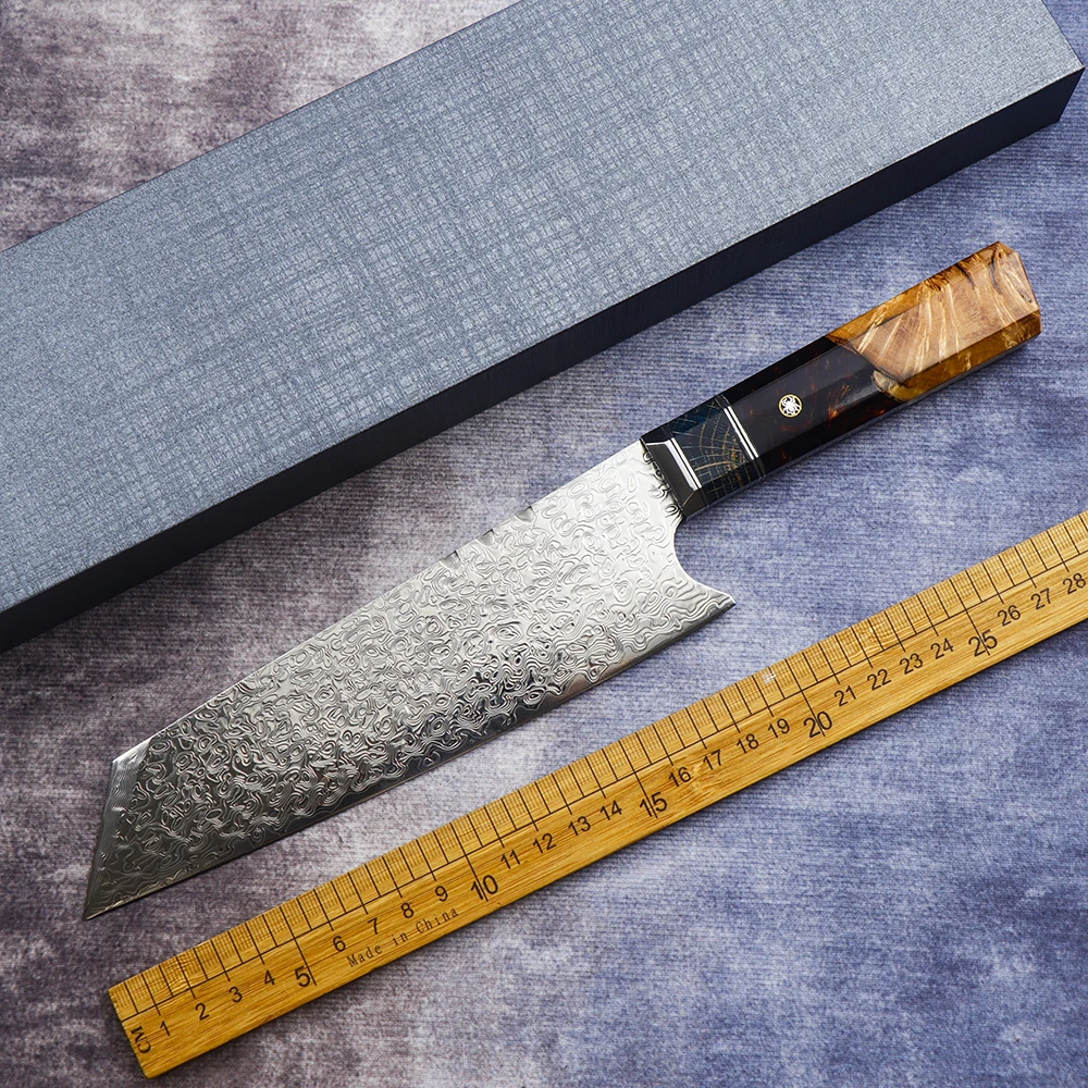 8 Inch Damascus Steel Home Kitchen Knife Kitchen Knife Slicing Knife White Shadow Wooden Handle Japanese Chef's Knife Fruit Knif