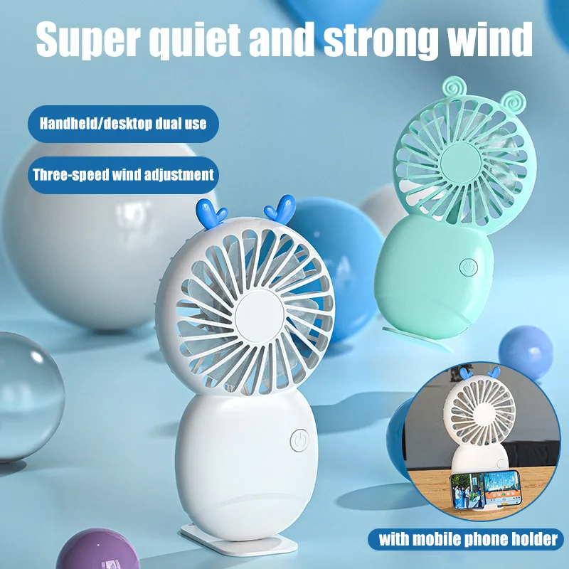 

USB Mini Wind Power Handheld Fan Convenient Ultra-Quiet Fan High Quality Portable Student Office Cute Small Cooling Fans Summer
