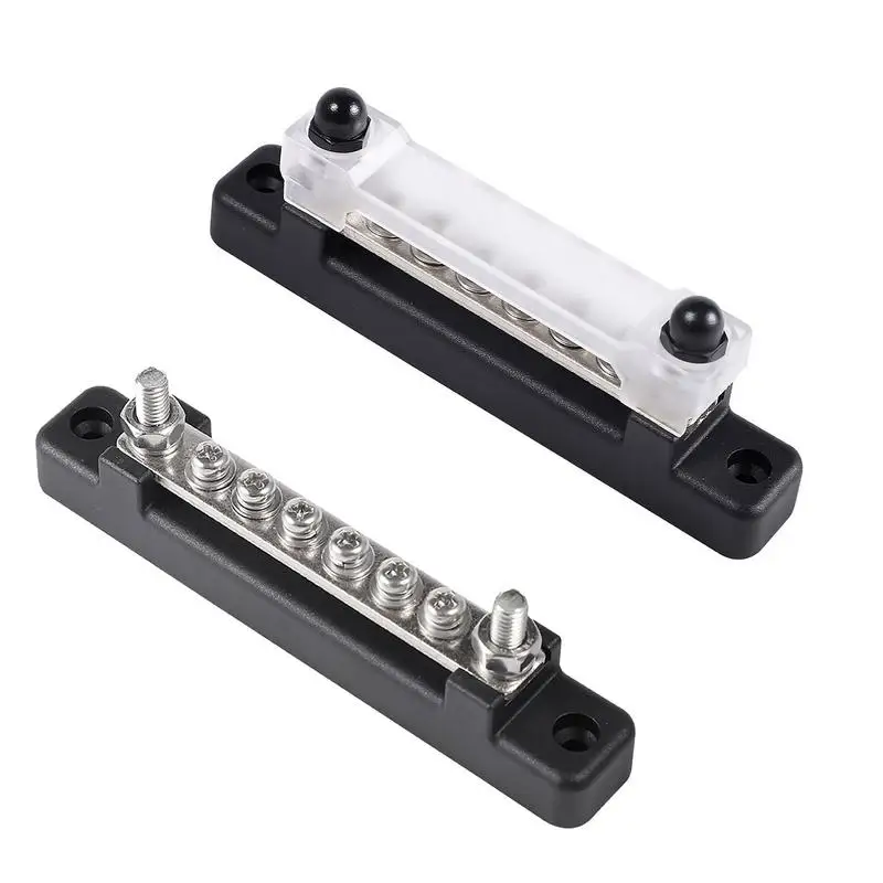 

Bus Bar Box 6 Terminal Single-row Bus Bar 150A BusBar Block With Cover Ground Distribution Power Distribution Terminal Block For