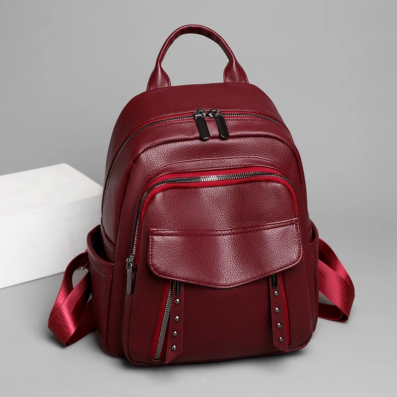 

Luxury Backpack Women Pu Leather Backpack Anti-theft Travel Backpack New Fashion School Shoulder Bags Mochilas Para Mujer