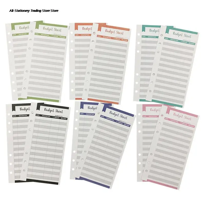 12 A6 бюджетные листы расхода трекер подходящие для бюджетных конвертов денег