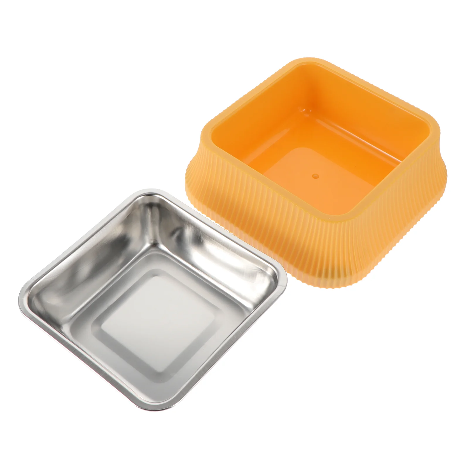 

Stainless Steel Cat Bowl Non-slip Puppy Cat Food Drinking Water Feeder