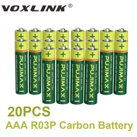 voxlink 20pcs r03p aaa battery r 03p 1 5v carbon batteries supper heavy duty dry and primary battery for control thermometer