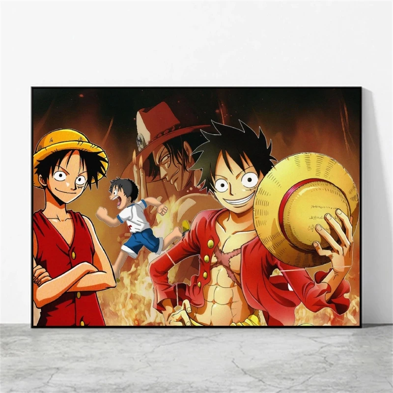 

Постер и живопись One Piece Luffy Ace аниме картины декор подарки Современная Гостиная классическое Ретро настенное Искусство украшение для дома