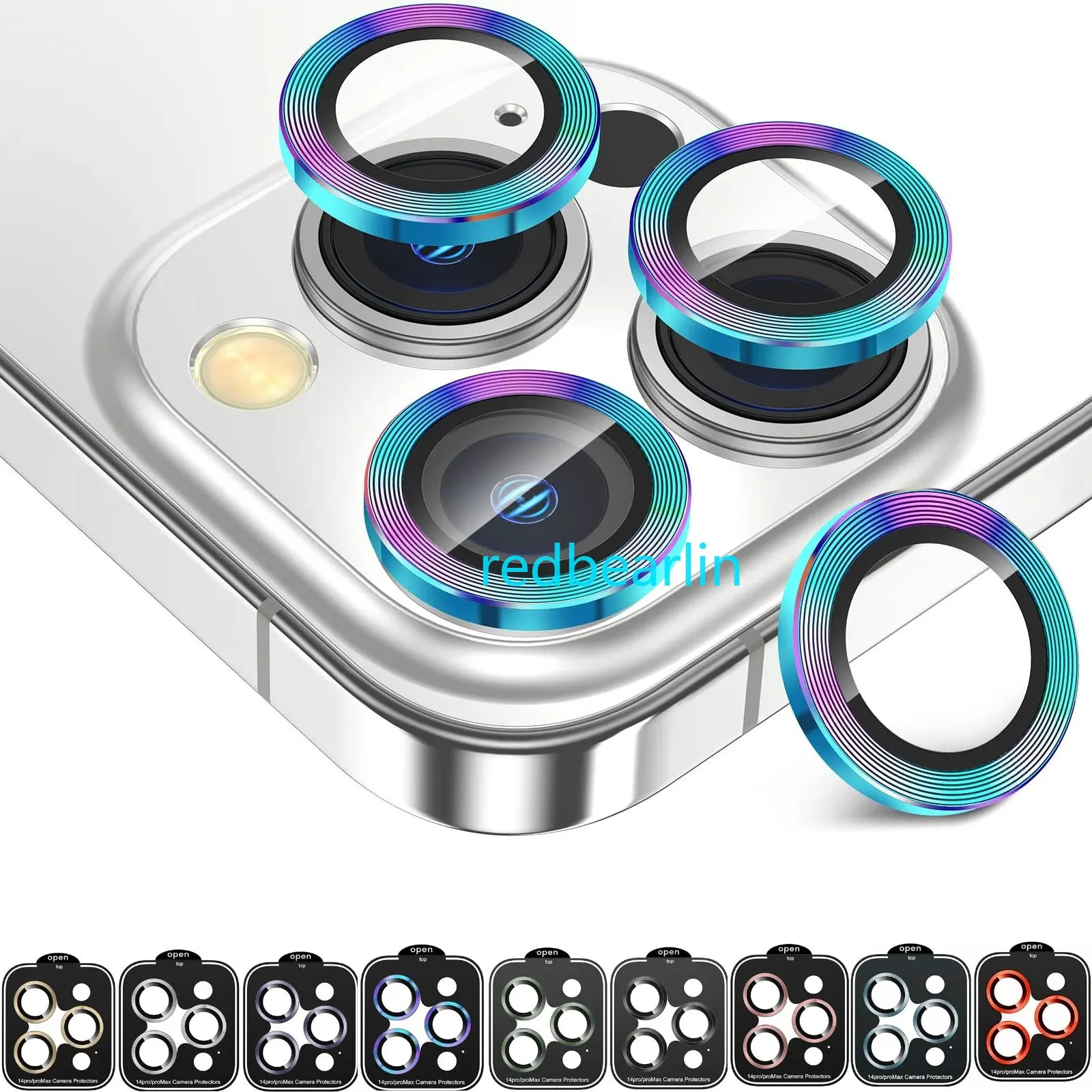 50PCS Quick Stick Installation Camera lens Protector Cover For Iphone 11 12 13 14 Pro 14 Pro max Camera lens Tempered screen