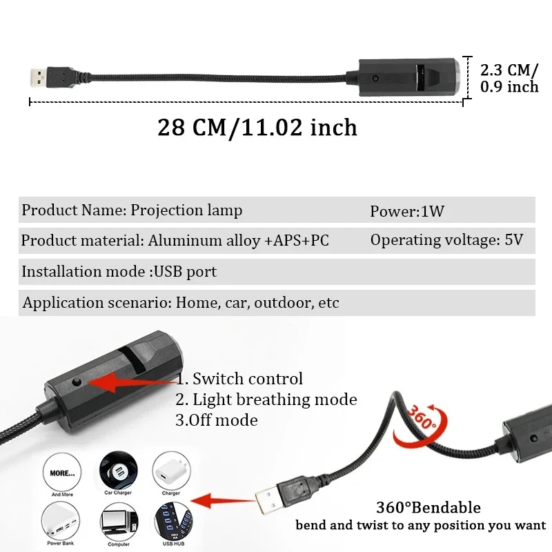 Потолочный ночник в виде звездного неба с USB-портом