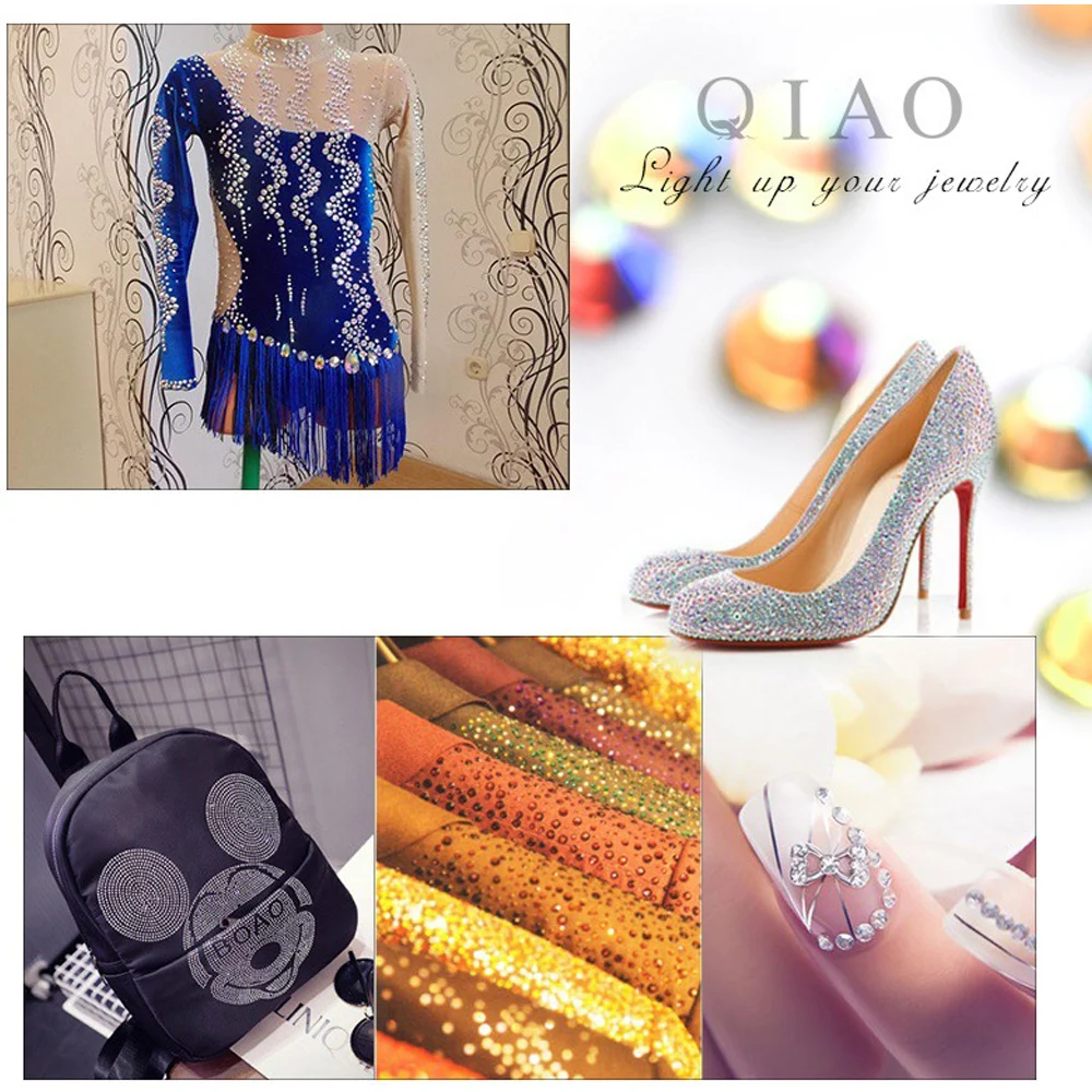 Новые аксессуары для нейл-арта 6 ячеек/пакет зеленого пламени Кристальные