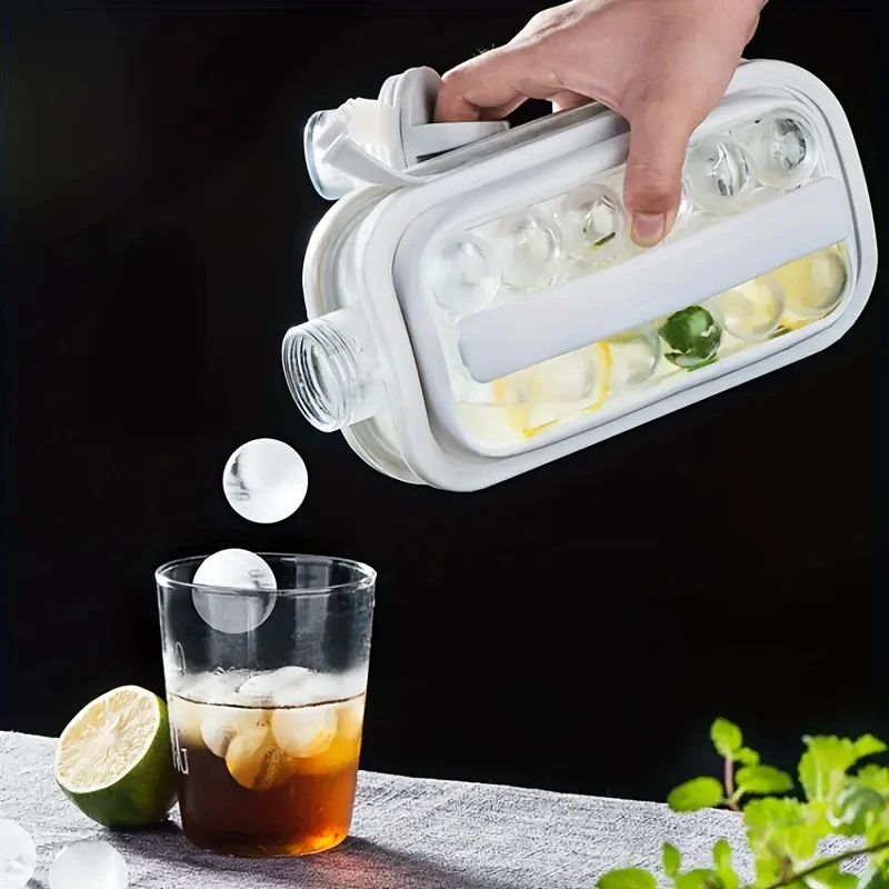 Portable 2 In 1 Silicone Ice Ball Maker Kettle Creative Ice Cube Mold Kitchen Bar Gadgets Ice Hockey Lattice Making Tool Kettle