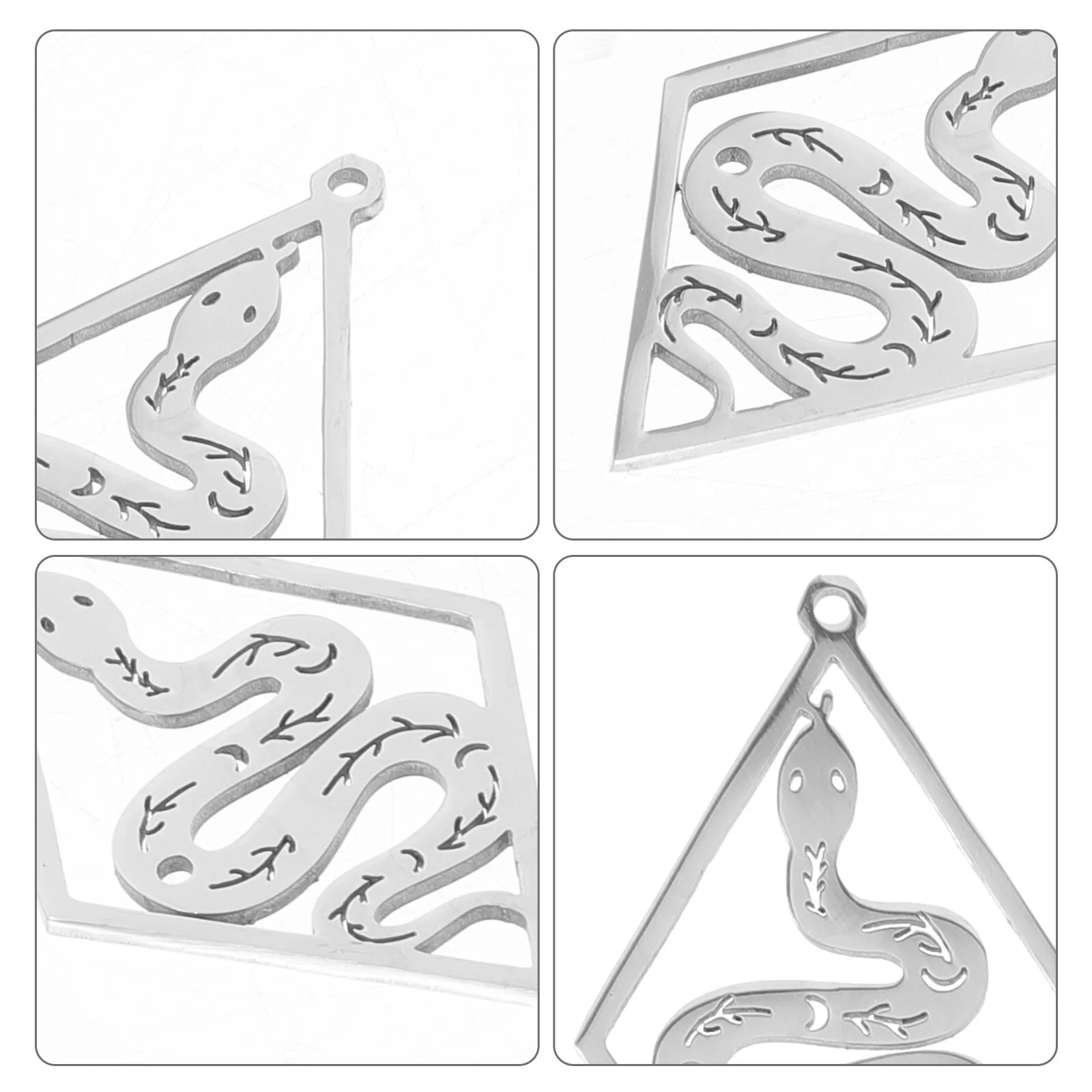 5 Pcs Snake Totem Earrings Keychain Crafts DIY Charms Pendant Girl Metal Jewelry Erring Making
