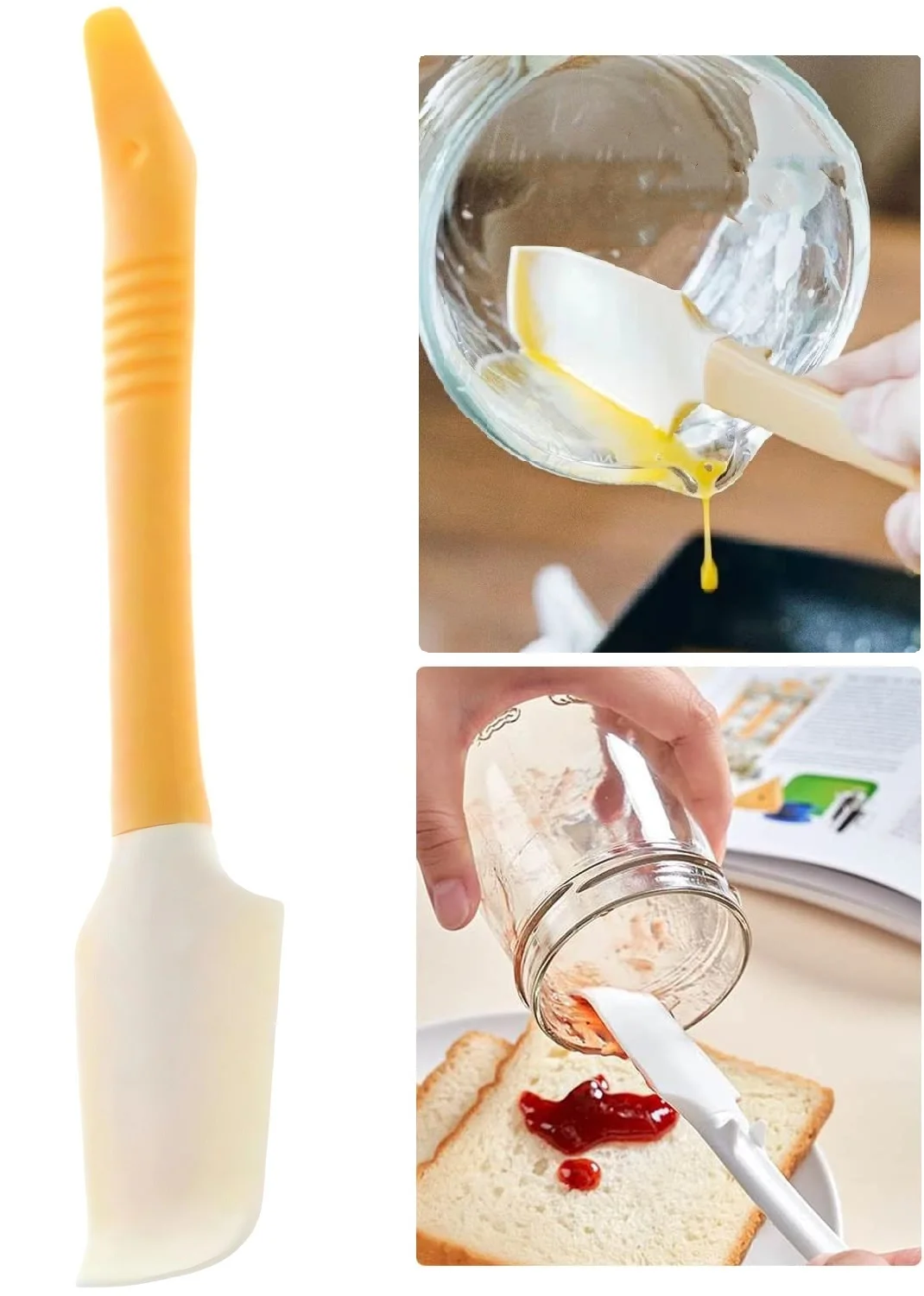 

Non-Stick Baking Spatula Glass Bottle and Jar Cleaner Baking Tools for Cake Cream Jam Food Scraper Knife for Cans with Opener