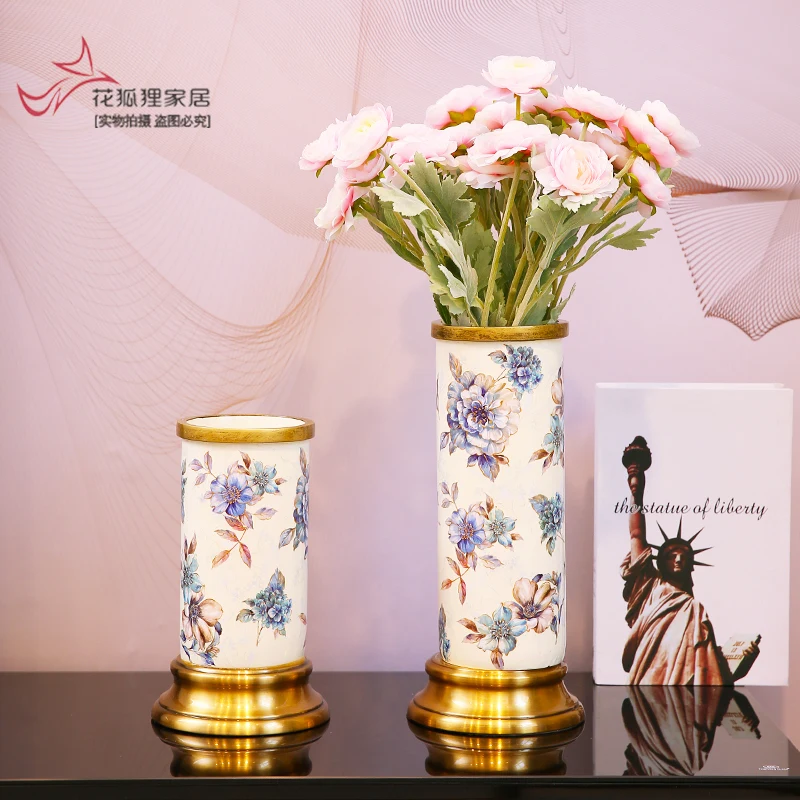Creative American light luxury vase ornaments European living room TV cabinet wine cabinet simulation flower arrangement device