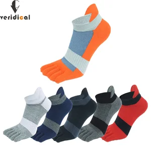 Imported 5 Pairs Five Finger Ankle Sport Socks Cotton Mens Striped Mesh Breathable Shaping Anti Friction No S