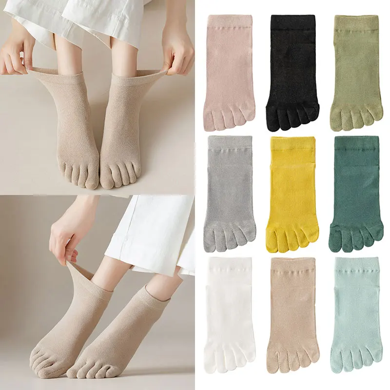 

Five Finger Socks Women Toe Sock Female Cotton Sock Invisible Breathable Soft Funny Short Deodorant Toe Socks Streetwear Socks