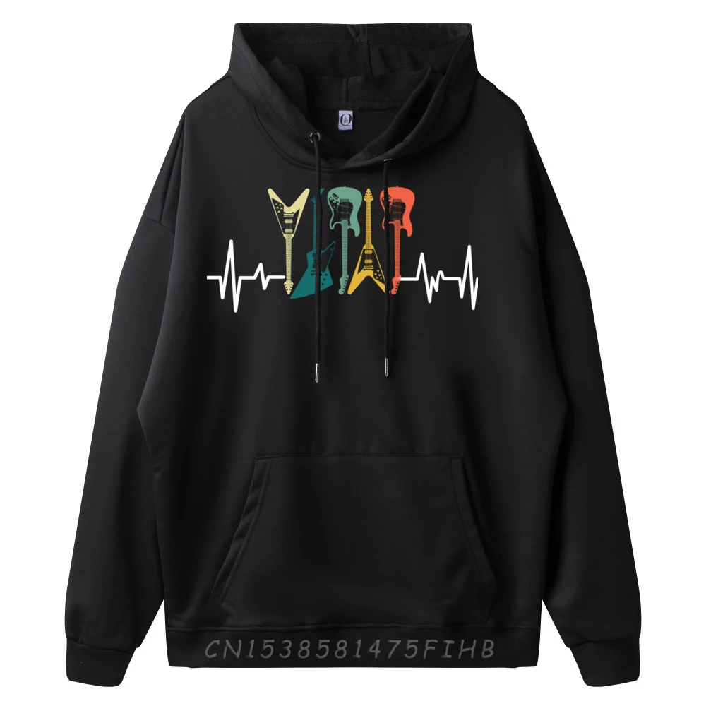 Винтажная толстовка с капюшоном в стиле ретро гитара Heartbeat мужской свитер новые
