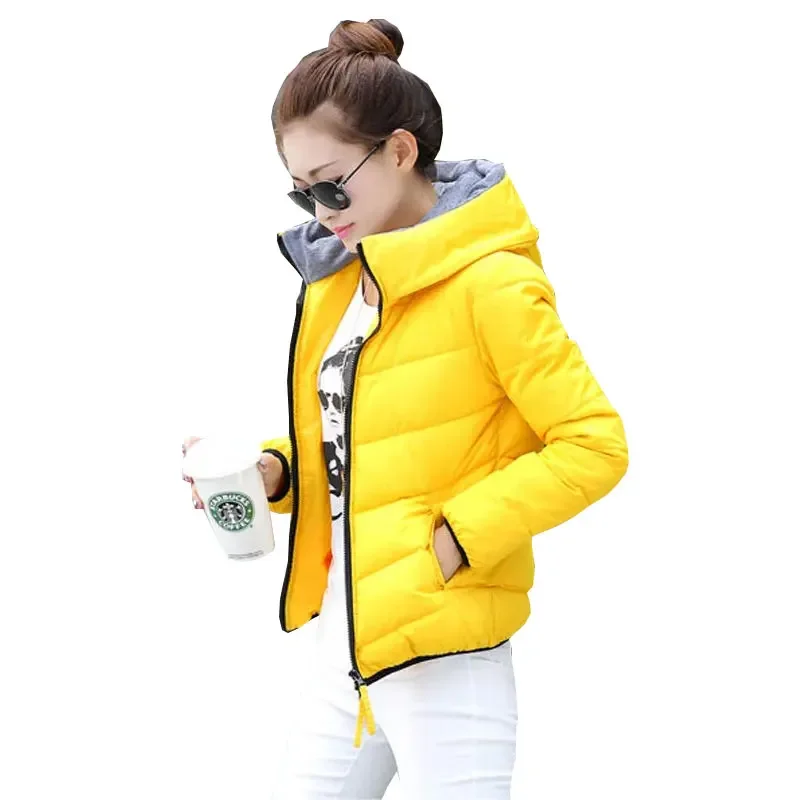 

New in thickencoat keep warm Down cotton Jacket korean style fit Jacket Long Sleeve Warm Coat Parka Female Solid Outwear