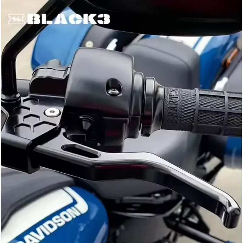 Фото Комплект регулируемых рычагов тормоза и сцепления Black3 для Softail Low Rider ST (модели 2018 года и новее), не гидравлические, с упрощенным нажатием, для Touring HD (модели 2021 года и новее) №5