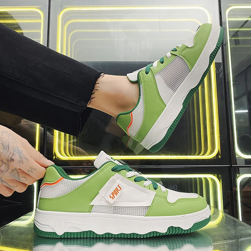 Men Fashion Sneakers Casual Shoes 2023 New Round Toe Lace-up Man Vulcanize Shoes Platform Skateboard Footwear Tenis Masculino