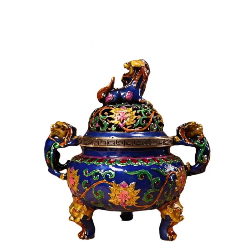 Медная инкрустация Cloisonne курильница
