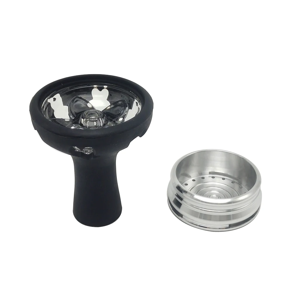 Гибридная силиконовая стеклянная чаша для кальяна и держатель угля из