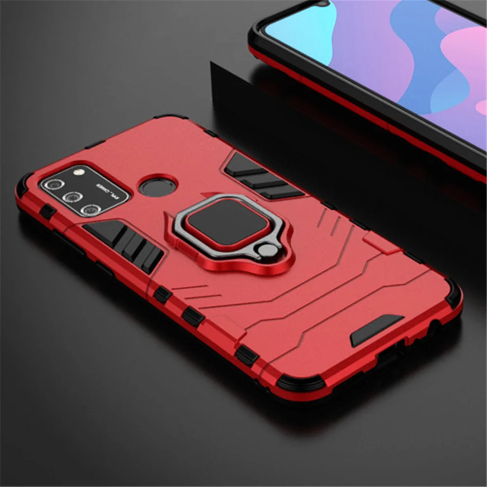 

For Honor 9A Case for Honor X10 5G 30 Pro+ Plus 30s 9C 9S 9A Shockproof Armor Ring Stand Phone Cover for Huawei Y5P Y6P Y7P Y8P