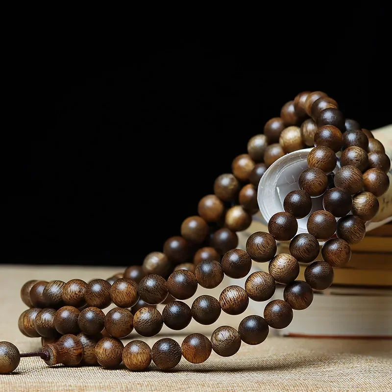 Оптовая продажа вьетнамских синих шахмат Nan agarwood Kyara ecowood Будда бусины четки