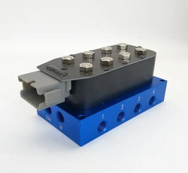

Ningbo manufacture custom made manifold valves 1/4"3/8" air ride suspension valve 12v dc VU4 VU-4 accuair 8 corner
