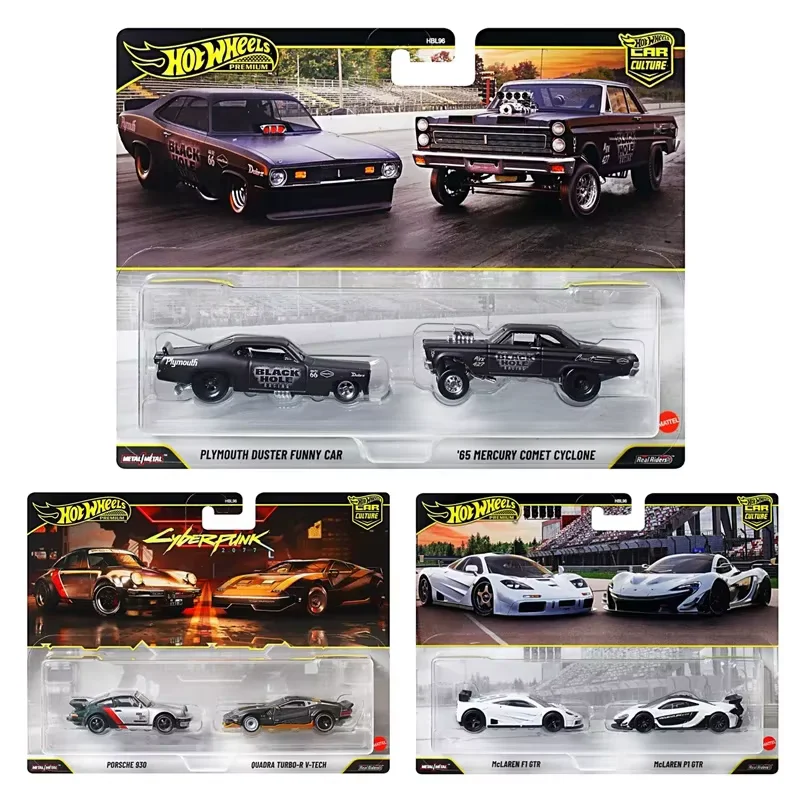 Фото Новинка 2026 года: коллекционные модели автомобилей Hot Wheels Premium Car Culture, 2 штуки в упаковке, Cyberpunk 2077 Porsche McLaren, масштаб 1/64, литые под давлением. №2