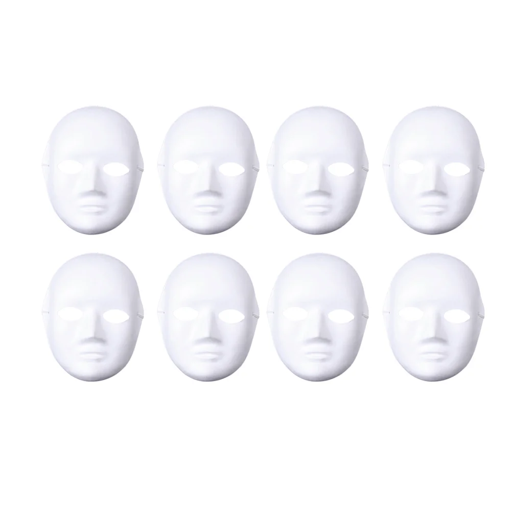 

8pcs DIY Blank Painting Mask Pulp Mask Graffiti Mask for Cosplay Fancy Dress Masquerade Party Mask (Female Face)