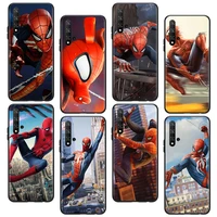 marvel spiderman anime for huawei honor 60 50 x30 30i 20 10 10i 10x 9x 9s 9c 9 8x 8a lite pro se black silicone soft phone case