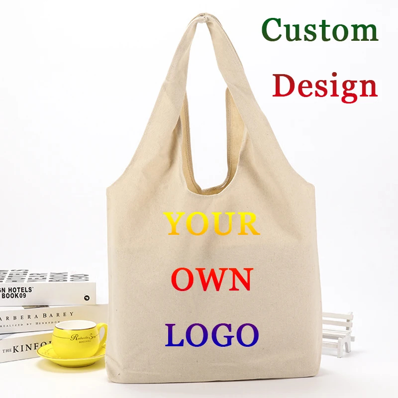 DIY Customizable Tote Shopper Bag Women's Shopping Canvas Tote VIP Bags Women Free Shipping Custom Name Ecobag Reusable Shopping